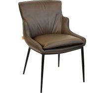SIX Comfortable Lusso Genuine Leather Chair - High Quality Cowhide Leather, Load Capacity up to 150 kg, Ergonomic, Sturdy, Ideal for Dining Room, Office, Conference Room - Brown