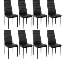 homewell Dining Room Chairs, Set of 8, Ergonomic Back with Steel Frame, High-Quality PU Leather with Thickened Sponge, Home and Kitchen Furniture (8, Model 1, Black)