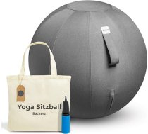 Sēžamais bumba 75 cm - ergonomiskas sēžamvietas mēbeles birojam un mājas birojam - izturīgs audums, vingrošanas bumba - fitnesa bumba, bumbu krēsls ar bumbu spilvenu - mazgājams lina pārklājs - tumši pelēks