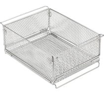 Āra uzglabāšanas noņemams grozs IGT galds, 35,5 x 25 x 15 cm, salokāms un saliekams organizētājs ar paceltu apakšējo sliedi, rūdīts dzelzs dizains, piemērots kempingam, mājām, birojam, melns.