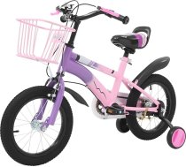 14 collu bērnu velosipēds 3–7 gadus vecām meitenēm, bērnu velosipēds ar stabilizatoriem un grozu, zvaniņu, augstuma regulēšanu, bērnu velosipēds, mazu bērnu velosipēds, bērnu velosipēdi meitenēm