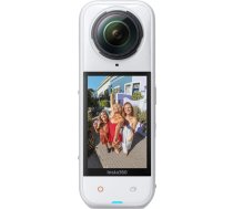Insta360 X5 ūdensizturīga 8K 360° darbības kamera ar maināmu objektīvu un trīskāršu AI mikroshēmu (satīna balta)