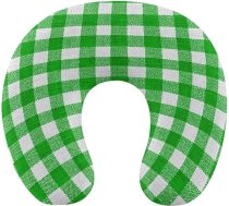 Ceļojuma spilvens no putuplasta galvas balstam, U veida kakla spilvens lidmašīnā, vintage stils, zaļš/balts
