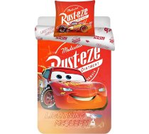 Disney Cars McQueen gultasveļas komplekts jauniešu gultai, 100 x 135 cm segas pārvalks un 40 x 60 cm spilvendrāna, 100 % kokvilna, mīksts, elpojošs bērnu gultasveļas komplekts maziem bērniem