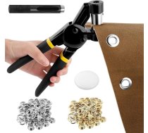 talifoca Eyelet komplekts, 3/8 collu rokas Eyelet komplekts Manuālais caurumu caurumošanas caurums Eyelet preses mašīnas knaibles ar 300 gabaliem 10 mm caurumiem brezenta ādas audumam