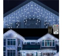 20 m 540 LED gaismas aizkars āra Icicle Fairy Lights Ziemassvētku Icicle Fairy Lights ar 108 pilieniem āra brīvdienu kāzu Ziemassvētkiem