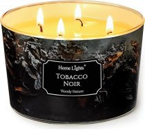 Home Lights Aromātiskās sveces stiklā 510 g sojas sveces 4 daktu sveču burkas Aromterapija bezdūmu 50 stundas pilnībā degoša aromātiskā svece Tabaka melna