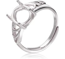 Beebeecraft 1 kaste gredzenu sagataves izgatavotas no sudraba regulējams 4 naglas gredzenu iestatīšana pirkstu gredzenu komponenti ar 8,5 x 7 mm plauktu juvelierizstrādājumu izgatavošanai komplekts piederumi DIY amatniecība