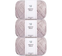 Pretty Jolly Soft Tape dzija un rafijas dzija adīšanai un tamborēšanai Viegls 3×100m/3×50g (gaiši rozā)
