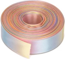 23 mm x 25 metru divpusējā lenta, satīna lenta dāvanu iesaiņošanai, matu lokiem, kāzām, amatniecībai, šūšanai, Ziemassvētku rotājumiem, Arco iris