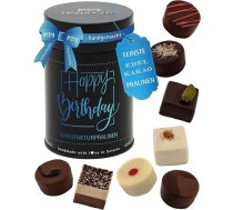 „Hallingers Happy Birthday“ – „Manufactory Chocolates“ dāvana: ar rokām gatavota šokolāde bez alkohola no augstākās kvalitātes kakao (metāla kārbiņā) – Dāvanu idejas Ziemassvētkiem un citām svinībām, Adventes kalendārs, dzimš