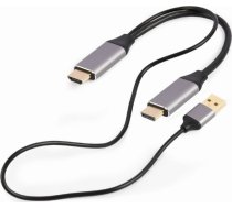 Adapteris hdmi to dp 4k m 60hz usb-a powered