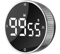 Upgrade Digitālais virtuves taimeris - magnētiskais atpakaļskaitīšanas taimeris ar lielu LED displeju, 3 iepriekš iestatīti laiki (5, 15, 25), 3 skaļuma līmeņi, ideāli piemērots gatavošanai, cepšanai un fitnesam