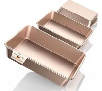 3 kastroļu trauku komplekts cepšanas veidņu komplekts cepeškrāsnij 25+30+35 cm nesadalītā cepamā materiāla smagās metāla dziļās lazanjas veidnes kūku cepšanai virtuvē (DN1)