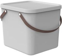 Rotho ALBULA Multibox, uzglabāšanas kaste ar vāku, 40 L, liela plastmasas kaste ar rokturiem, 40 x 36 x 34 cm (garums x platums x augstums), gaiši pelēka krāsa