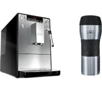 Melitta E 953-102 Kafijas automāts Caffeo Solo & Milk ar piena putu sprauslu sudraba krāsā + Melitta 206056 Izolēta dzeramā krūze