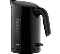 Braun WK 3100 BK tējkanna | 1,7 l ietilpība | 2200 W | Ātrā vārīšanās sistēma | Noņemams filtrs pret kaļķakmens veidošanos | Liels ūdens līmeņa indikators | Bez BPA | Melns