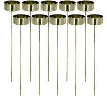 MIJOMA 10 sveču turētāju komplekts, tējas gaismas turētāji, metāla, DIY Adventes vainags, Ziemassvētku vainags, garums 20 cm, svecēm un tējas lampiņām ar diametru līdz 40 mm, lielisks galda dekors