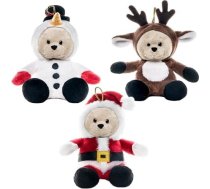 My OLi Christmas Cuddly Toys 18 cm plīša lācīši pildītas rotaļlietas plīša lāči: Sniegavīrs ziemeļbriedis un Ziemassvētku vecīša rotaļlieta Ziemassvētku eglīte.