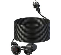Pagarinātājs ar Schuko rozetēm 20 m, 16 A 250 V, āra daudzfunkcionāla rozete, IP44, ūdensizturīgs, ar dubulto kontaktdakšu, dārzam, birojam un mājai