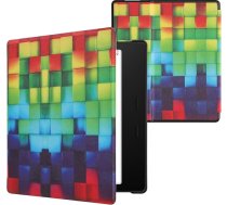 kwmobile Flip Case saderīgs ar Amazon Kindle Oasis 10th Generation Case - e-lasītāja futrālis - Rainbow Cube Multicoloured Green Blue
