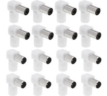 ECSiNG 16 gabali 90° leņķa TV koaksiālās antenas savienotājs TV antenas savienotājs koaksiālā savienojuma savienotājs RF koaksiālās kontaktdakšas adapteris Elektroniskie piederumi
