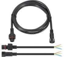 PATIKIL 6,56 pēdas / 2 m 3 kontaktu pagarinātājs, 17AWG ūdensizturīgs IP67 pagarinātājs ar 7,87 collu kontaktdakšu komplektu laivai, vieglajam automobilim, kravas automašīnai, iekštelpu/āra saules LED lentes gaismai, melns