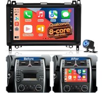 Qualcomm 8-Kern 4GB+64GB Android Autoradio für Mercedes Benz A/B/V Klasse W169 W245, Vito Viano W639, Sprinter W906, Radio mit Wireless CarPlay & Android Auto, GPS WiFi, DSP Hi-Res Audio