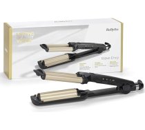 BaByliss Easy Waves - gludeklis pludmales viļņiem, keramisks titāna pārklājums, 3 temperatūras iestatījumi, karstumizturīgi uzgaļi, zelta un melns, C260E