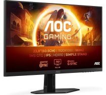 AOC 24G4XED 23,8 collu FHD spēļu monitors, 180 Hz, ātrs IPS panelis, 0,5 ms MPRT, adaptīvā sinhronizācija, HDR10, saderīgs ar G-Sync, skaļrunis, (1920x1080 HDMI 2x 2.0 DP 1x 1.4), melns
