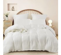 WONGS BEDDING Muslīna gultasveļa 135 x 200 cm, 100 % kokvilna, gultasveļas komplekti 1 segas pārvalks ar 1 spilvendrānu 80 x 80 cm Mīksts sega ar rāvējslēdzēju, neeļļains, ar rāvējslēdzēju, balts