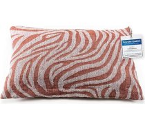 Zebra pirts spilvens karstumizturīgs mazgājams - pirts spilvens galvas balsts no lina kokvilnas - ērts kakla spilvens 43 x 26 cm labsajūtai, šūpuļtīkls pludmales piknikam (brūns/balts)