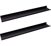 MILUKA Piekaramais sienas plaukts, 110 cm garš, 2 komplekti, sienas plaukti, metāla, melns, modulāri un paplašināmi sienas plaukti dekorēšanai, attēlu rāmis, moderns peldošais plaukts organizētājam un sienas dekorēšanai