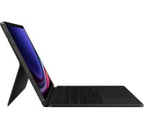 Samsung Book Cover tastatūras vāciņš EF-DX725 Galaxy Tab S10 Lite, Tab S10 FE, Tab S9 FE, Tab S9 ar QWERTY tastatūru un AI pogu, divu daļu planšetdatora futrālis, plāns dizains, S Pen nodalījums, melns