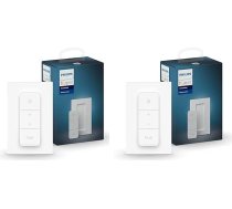 Philips Hue 2 Pack Dimmer Switch White (EU/UK) Gudrais dimmeris gaismu un gaismas scenāriju kontrolei Bezvadu gaismas slēdzis bez instalācijas Balts