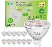 GY GU5.3 LED neitrāli balta spuldze, MR16 3,8 W, 4000 K, 646 lūmeni, neitrāli balta spuldze, aizvieto 50 W spuldzes, 36° staru leņķa staru kūļa starmeši, energotaupīga, nedimmējama atstarojoša spuldze, 12 gab. iepakojumā