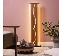 Lightbox LED stāvlampa ar lauku koka stieni un kājas slēdzi, gaismas krāsa: 3000K; spilgtums: 2300 lm, 120 x 33 cm (H x L), izgatavota no alumīnija/metāla/koka melnā/koka krāsā.