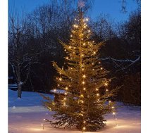 Hellum 577914 LED Ziemassvētku eglīšu apgaismojums ar gredzenu, LED Ziemassvētku eglīšu apgaismojums ārā, 10 virtenes x 2,5 m, silti baltas pasaku gaismiņas, ārā Ziemassvētki, Ziemassvētku eglīšu rotājumi