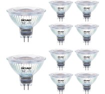 DiCUNO Dimmable GU5.3 LED spuldze 6 W, aizvieto 60 W halogēna prožektoru, MR16 LED spots, silti balta 2700 K, 420 LM, GU5.3 LED 12 V, iebūvēts prožektors ar divkontūru ligzdu, 40° staru leņķis, CRI82, 10 gab. iepakojumā