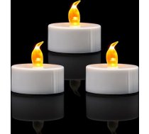 LED tējas lampas, 12/24/50/50/100/200 iepakojums, nedegošas tējas lampas, silti dzeltenā/ silti baltā krāsā, darbojas 150 stundas+, ar akumulatoru darbināmas tējas lampas dekorēšanai (100 Pack, Warm Yellow)