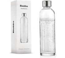 Stikla pudele gaisa karbonizatoram, piemērota mazgāšanai trauku mazgājamā mašīnā, bez garšas, ar nerūsējošā tērauda vāciņu, plāna un eleganta