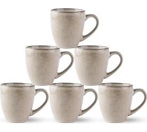 GBhome keramikas kafijas krūžu komplekts, 6 gab. komplekts, 340 ml akmensmasas krūzes tētim/mammai/sievietēm/vīriešiem, vieglas krūzes latte/tējai/alus/karstajai šokolādei, piemērotas trauku mazgājamajai mašīnai un mikroviļņu krāsnij, ka