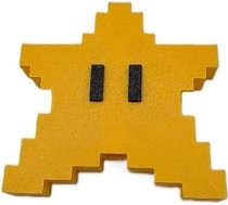 8-bitu pikseļu „Super Star“ Ziemassvētku eglītes galotne, dzeltena
