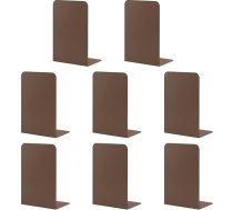 MSDADA metāla grāmatu turētāji L, 102 x 203 x 135 mm, 4 pāri CD turētāji bērniem, grāmatplaukts skolai, mājām, birojam un bibliotēkai, dekoratīvs (brūns)