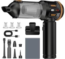 Rokas putekļsūcējs, 26 000 Pa, 4-in-1 mini putekļsūcējs ar akumulatoru un bezvadu darbību, digitālo displeju, 1 pogas pašiztukšošanās funkciju, 6000 mAh, 3 ātruma režīmi, piemērots automašīnai, biroja galdam un dzīvnieku spalvām