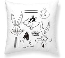 BELUM spilvenu pārvalks, 100 % kokvilna, 45 x 45 cm, modelis „Looney B&W B“ | „Looney Tunes“ spilvenu pārvalks, puspanamas audums, 100 % bioloģiskā kokvilna