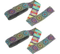 Hemobllo – 2 ruļļi žakarda lentes etno stilā no poliestera zīda, 4 cm platas, piemērotas šūšanai, mazgājamas ar rokām un veļas mašīnā, paredzētas pašdarinātiem apģērbiem un somām