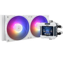 Thermalright FW 240 White ARGB CPU ūdens dzesētājs ar 2 PWM ventilatoriem, IPS 320 x 240 izšķirtspējas LCD ekrāns, 240 AIO dzesēšana, šķidrais CPU dzesētājs Intel PC AIO dzesētājs: AM4/AM5/LGA1700/1851