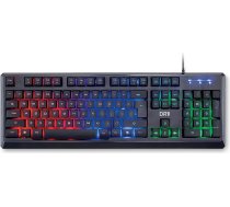 DR1TECH Puma Ergonomiska spēļu tastatūra ar LED apgaismojumu datoram/PS4 - 104 taustiņi ar 6 pārbīdāmām pogām - USB tastatūra ar kabeli (QWERTY starptautiskais izkārtojums)