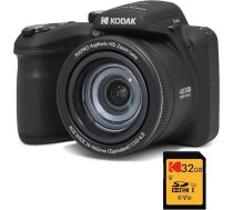 KODAK Pixpro AZ528 digitālā tilta kamera, 16 MP, 52X optiskā tālummaiņa, optiskā attēla stabilizācija, 3 collu LCD displejs, Full HD 1080p video, litija jonu akumulators - melns